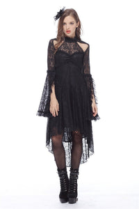 Gothic lace sexy dress with cat ear shape on top DW139 - Gothlolibeauty
