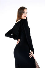 Load image into Gallery viewer, Gothic long knitted hooded dress with hollow out cross DW148 - Gothlolibeauty