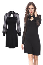 Load image into Gallery viewer, Punk Black spider neck dress DW159 - Gothlolibeauty