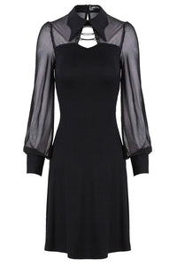 Punk Black spider neck dress DW159 - Gothlolibeauty