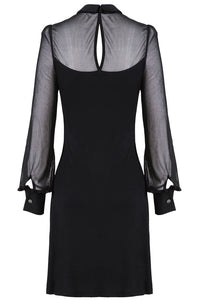 Punk Black spider neck dress DW159 - Gothlolibeauty
