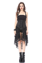 Load image into Gallery viewer, Gothic corset dress with lace cocktail hem DW162BK - Gothlolibeauty