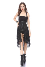 Load image into Gallery viewer, Gothic corset dress with lace cocktail hem DW162BK - Gothlolibeauty