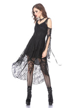 Load image into Gallery viewer, Black Gothic Elegant Lace High-Low Dress DW166 - Gothlolibeauty