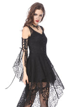 Load image into Gallery viewer, Black Gothic Elegant Lace High-Low Dress DW166 - Gothlolibeauty