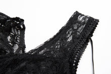 Load image into Gallery viewer, Black Gothic Elegant Lace High-Low Dress DW166 - Gothlolibeauty
