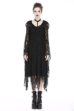 Load image into Gallery viewer, Gothic gorgeous lace long dress with horn cap and long row buttons DW173 - Gothlolibeauty