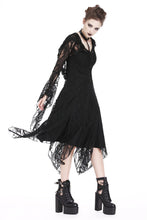 Load image into Gallery viewer, Gothic gorgeous lace long dress with horn cap and long row buttons DW173 - Gothlolibeauty