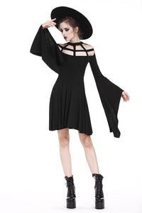 Punk knitted dress with mimic spider web shape design and big kimono sleeves DW183 - Gothlolibeauty