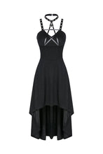 Load image into Gallery viewer, Punk knitted high-low dress with leather star across neck DW184 - Gothlolibeauty