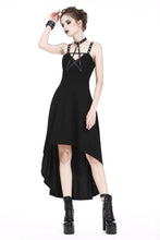 Load image into Gallery viewer, Punk knitted high-low dress with leather star across neck DW184 - Gothlolibeauty