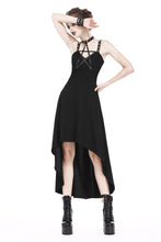 Load image into Gallery viewer, Punk knitted high-low dress with leather star across neck DW184 - Gothlolibeauty