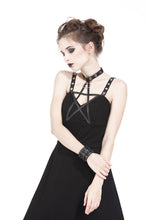 Load image into Gallery viewer, Punk knitted high-low dress with leather star across neck DW184 - Gothlolibeauty