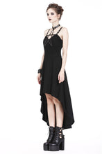Load image into Gallery viewer, Punk knitted high-low dress with leather star across neck DW184 - Gothlolibeauty