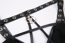 Load image into Gallery viewer, Punk knitted high-low dress with leather star across neck DW184 - Gothlolibeauty