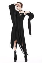 Load image into Gallery viewer, Gothic knitted long dress with irregular hem and hooked rope designs DW185 - Gothlolibeauty