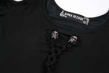 Load image into Gallery viewer, Gothic knitted long dress with irregular hem and hooked rope designs DW185 - Gothlolibeauty