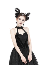 Load image into Gallery viewer, Gothic noble velvet lace long dress with hearted flower design DW187 - Gothlolibeauty