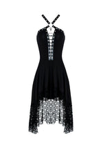 Load image into Gallery viewer, Punk knitted dress with net pattern hem and sexy eyelet rope design DW189 - Gothlolibeauty