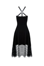 Load image into Gallery viewer, Punk knitted dress with net pattern hem and sexy eyelet rope design DW189 - Gothlolibeauty