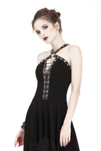 Load image into Gallery viewer, Punk knitted dress with net pattern hem and sexy eyelet rope design DW189 - Gothlolibeauty