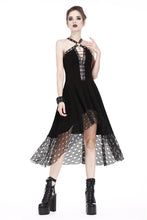 Load image into Gallery viewer, Punk knitted dress with net pattern hem and sexy eyelet rope design DW189 - Gothlolibeauty