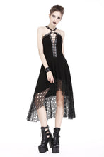 Load image into Gallery viewer, Punk knitted dress with net pattern hem and sexy eyelet rope design DW189 - Gothlolibeauty
