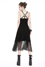 Load image into Gallery viewer, Punk knitted dress with net pattern hem and sexy eyelet rope design DW189 - Gothlolibeauty