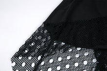 Load image into Gallery viewer, Punk knitted dress with net pattern hem and sexy eyelet rope design DW189 - Gothlolibeauty