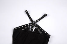 Load image into Gallery viewer, Punk knitted dress with net pattern hem and sexy eyelet rope design DW189 - Gothlolibeauty