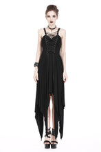Load image into Gallery viewer, Punk knitted dress with irregular hem and interlaced rope design DW190 - Gothlolibeauty