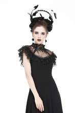 Load image into Gallery viewer, Gothic knitted dress with sexy rose flower net on top DW197 - Gothlolibeauty