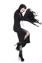 Load image into Gallery viewer, Holloween gothic slit hem witch sleeve hooded dress DW200 - Gothlolibeauty