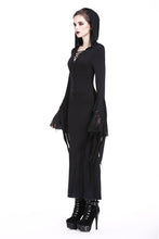 Load image into Gallery viewer, Holloween gothic slit hem witch sleeve hooded dress DW200 - Gothlolibeauty