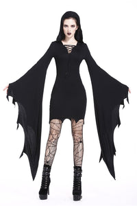 Gothic super bat sleeve holloween costumes dress DW202 - Gothlolibeauty