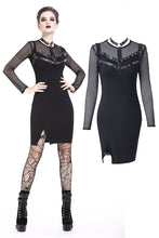 Load image into Gallery viewer, Punk metal studded mesh midi dress DW204 - Gothlolibeauty