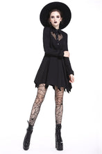 Load image into Gallery viewer, Gothic sexy mesh heart pleated collar bow dress DW205 - Gothlolibeauty