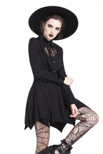 Load image into Gallery viewer, Gothic sexy mesh heart pleated collar bow dress DW205 - Gothlolibeauty