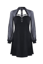 Load image into Gallery viewer, Punk mesh sleeve halter dress DW207 - Gothlolibeauty