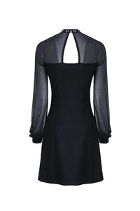 Punk mesh sleeve halter dress DW207 - Gothlolibeauty