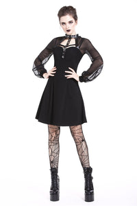 Punk mesh sleeve halter dress DW207 - Gothlolibeauty