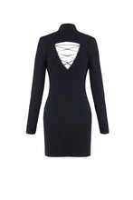 Load image into Gallery viewer, Ladies punk hollow shouler slit hem midi dress DW209 - Gothlolibeauty