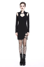 Load image into Gallery viewer, Ladies punk hollow shouler slit hem midi dress DW209 - Gothlolibeauty