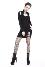 Load image into Gallery viewer, Ladies punk hollow shouler slit hem midi dress DW209 - Gothlolibeauty