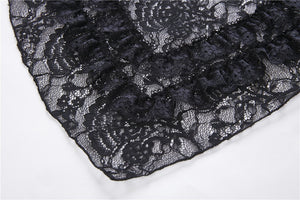 Elegant gothic lace-up lacey knitted T-shirt DW210 - Gothlolibeauty