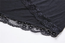 Load image into Gallery viewer, Elegant gothic lace-up lacey knitted T-shirt DW210 - Gothlolibeauty
