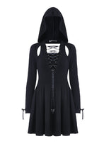 Load image into Gallery viewer, Punk sexy slit hooded dress DW215 - Gothlolibeauty