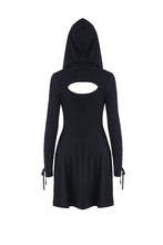 Load image into Gallery viewer, Punk sexy slit hooded dress DW215 - Gothlolibeauty