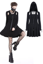 Load image into Gallery viewer, Punk sexy slit hooded dress DW215 - Gothlolibeauty