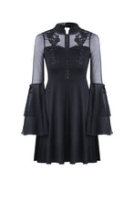 Load image into Gallery viewer, Cute gothic flower bust layered sleeve midi dress DW216 - Gothlolibeauty
